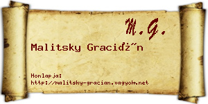 Malitsky Gracián névjegykártya
